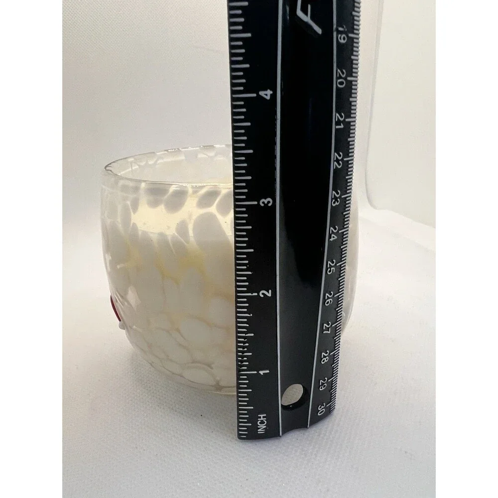 Anthropologie Icon Glass Candle white santa hat caramel spice wonderland winter